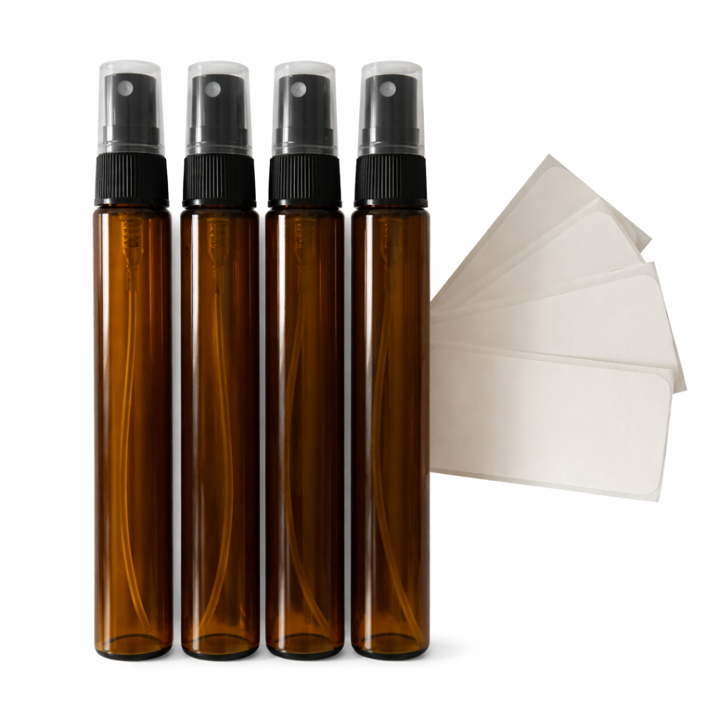 4 Perfumeros de vidrio ámbar - 10 ml